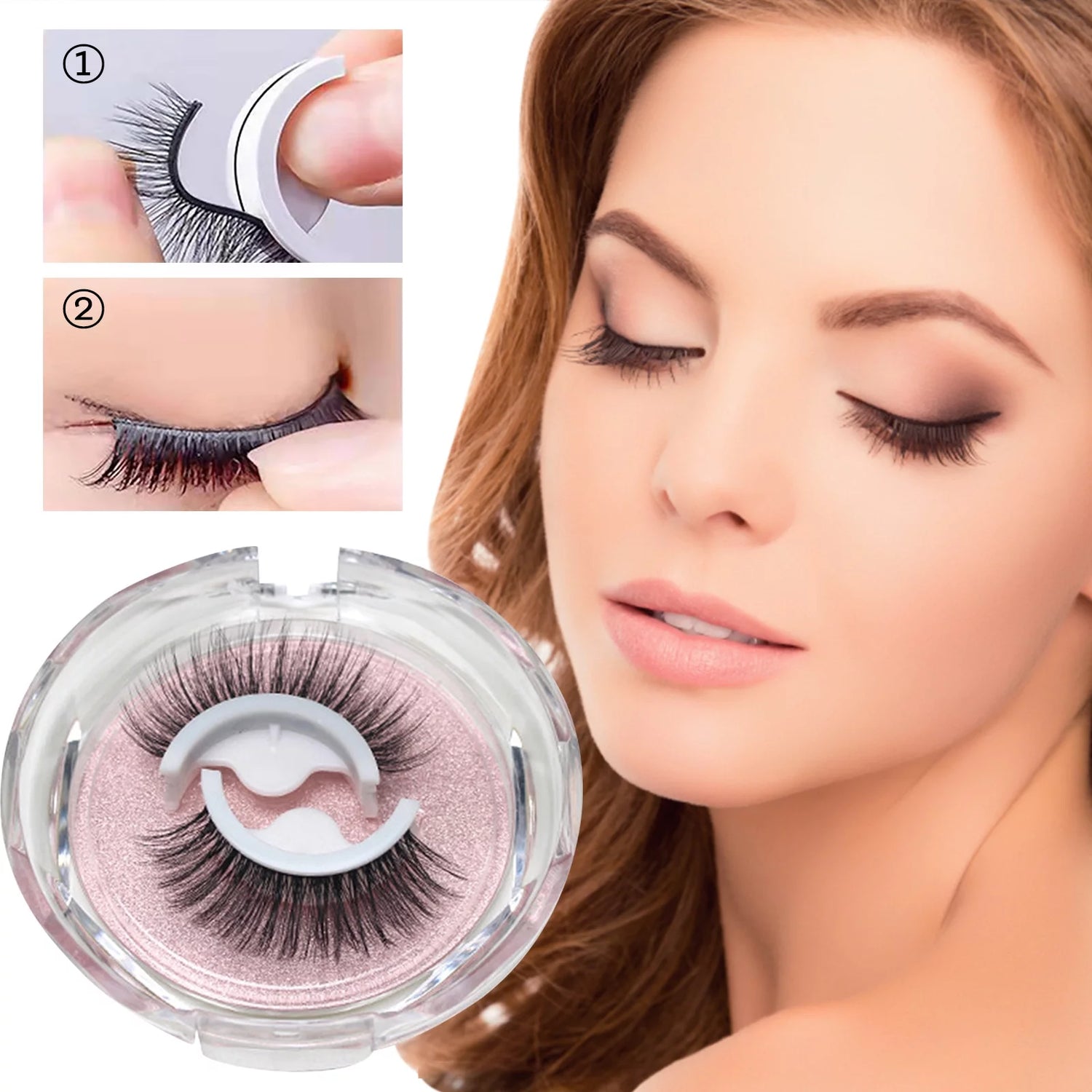 Reusable Self Adhesive Eyelashes without Glue Natural False Eyelashes Wispy Long Extension Eyelashes Pack Makeup Thick Eyelashes Soft