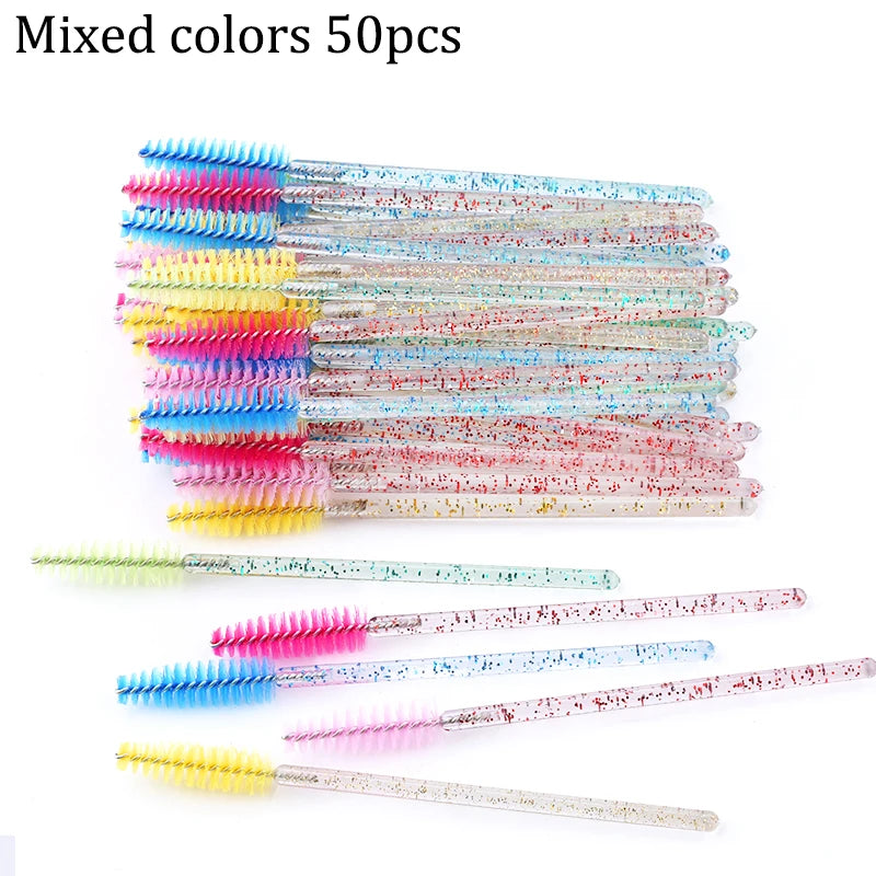 Eyelash Extension Disposable Crystal Eyebrow Brush Mascara Wands Applicator Lash Cosmetic Brushes Beauty Makeup Tool