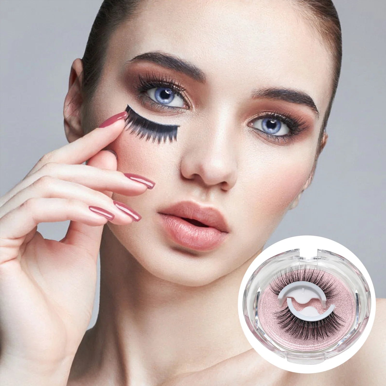 Reusable Self Adhesive Eyelashes without Glue Natural False Eyelashes Wispy Long Extension Eyelashes Pack Makeup Thick Eyelashes Soft