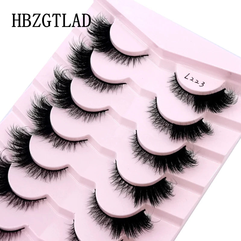 Mink Lashes Natural Look False Eyelashes Wispy Cat Eye Lashes Fluffy 3D Mink Lashes Natural Fake Lashes Strip Lashes Pack 7Pairs